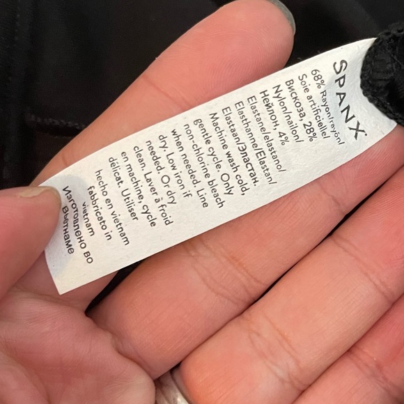 SPANX The Perfect Jumpsuit Classic Black Career Flare Leg Ponte Shapewear Size M - Picture 7 of 7